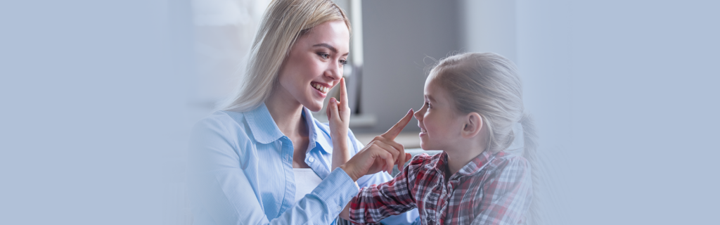 Image depicts parent and child similarities which relates to genetic effects on dental health.