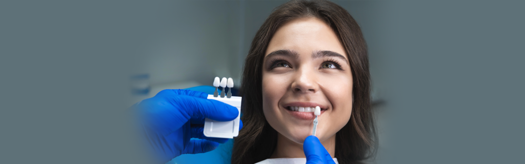 Patient getting dental veneers at Waterdown Smiles Dentistry.